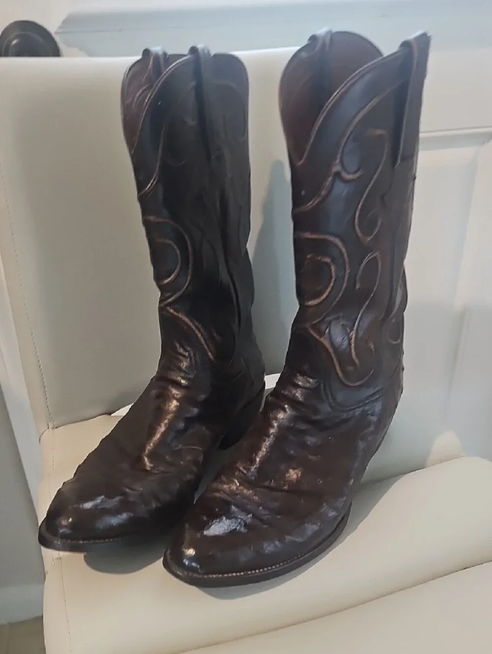 Lucchese Tan Leather Insole with Black Branded Patch